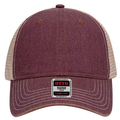 OTTO CAP 6 Panel Low Profile Soft Polyester Mesh Back Baseball Cap Thumbnail
